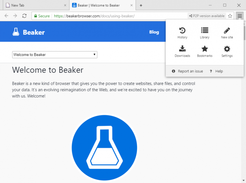 Beaker Browser étape 1 
